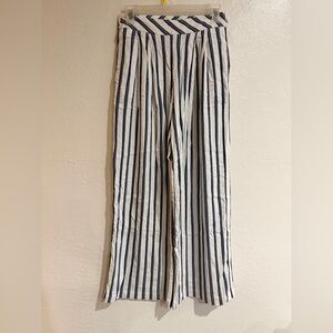 Free People White Tuxedo Stripe High Waist Wide Leg Palazzo Pants Size XS